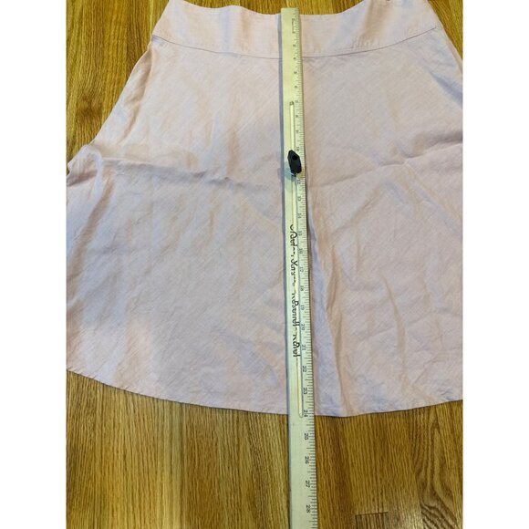 Merona Womens Pink Linen Flared Skirt Size 12 - Picture 4 of 9